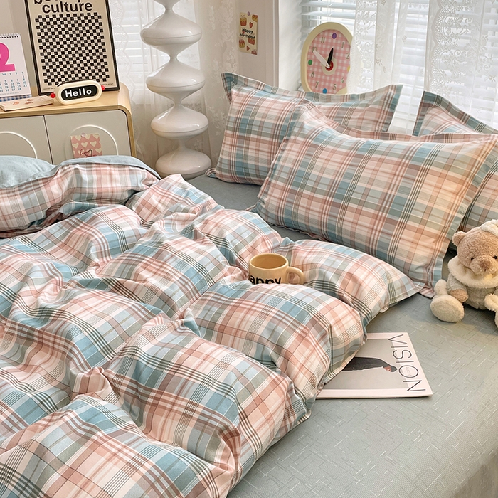 91家纺网 家纺一手货源 找家纺 世爵 2025新款磨毛印花单被套 彩绘格