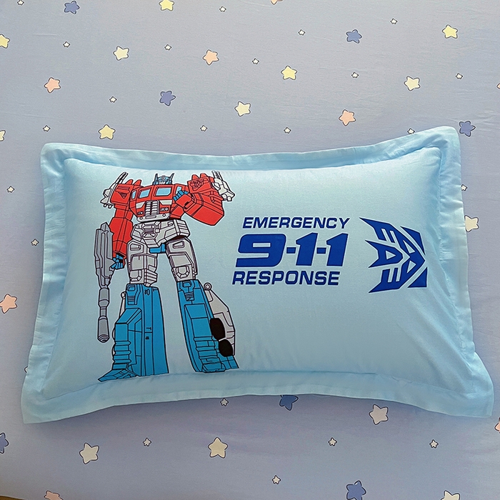 91家纺网 家纺一手货源 找家纺 浩诚 2025新款全棉大版卡通太空人宇航员小恐龙小汽车系列纯棉四件套-提供买家秀 机甲战士