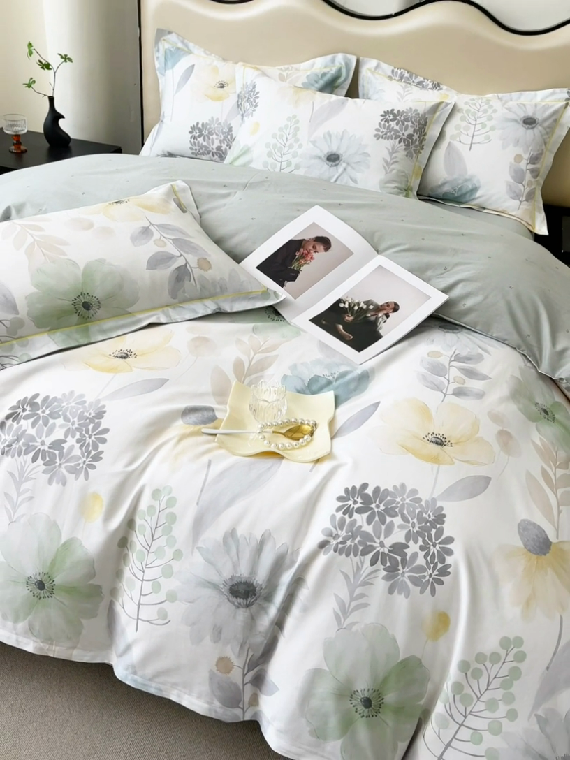 91家纺网 家纺一手货源 找家纺 帛美 2025新款13376全棉纯棉印花四件套-提供买家秀 春景