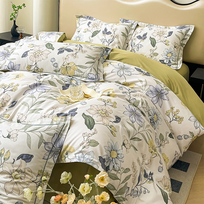 91家纺网 家纺一手货源 找家纺 帛美 2025新款13376全棉纯棉印花四件套-提供买家秀 月瑶