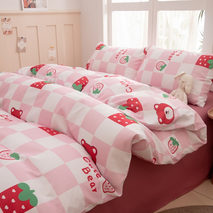 91家纺网 家纺一手货源 找家纺 乐居坊 2025新款亲肤舒适A类水洗云朵棉四件套-场景一 少女梦