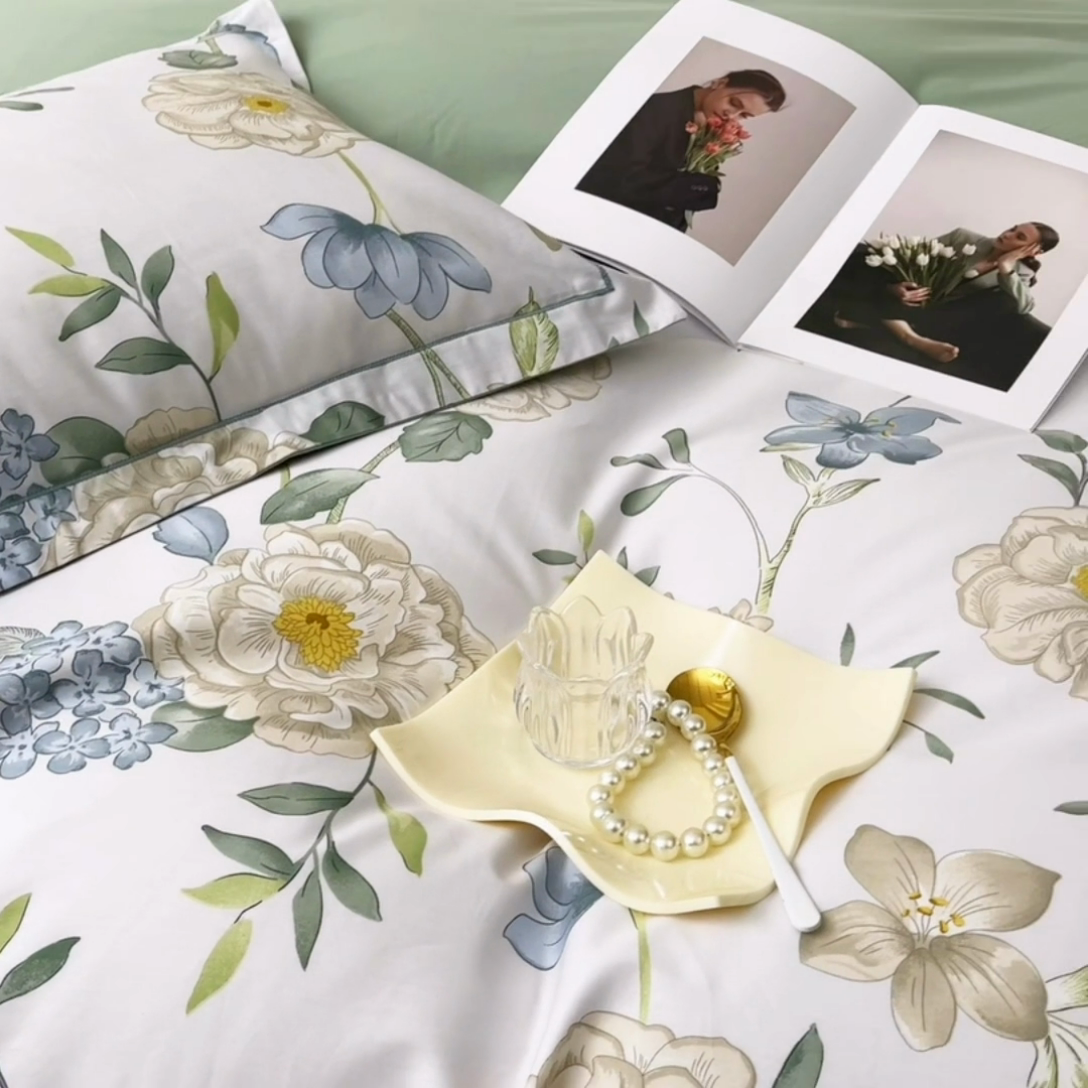 91家纺网 家纺一手货源 找家纺 帛美 2025新款13376全棉纯棉印花四件套-提供买家秀 清棠