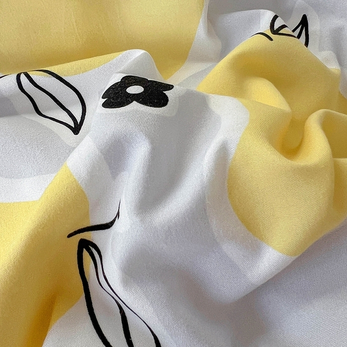 91家纺网 家纺一手货源 找家纺 阿曼达 2025新款印花水洗m学生床单人四件套 芒果