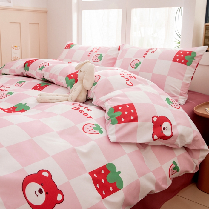 91家纺网 家纺一手货源 找家纺 乐居坊 2025新款亲肤舒适A类水洗云朵棉四件套-场景一 少女梦