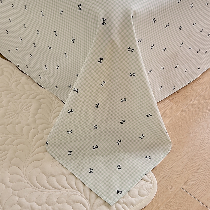 91家纺网 家纺一手货源 找家纺 DoDo 兜兜 【 可定制尺寸】2025新款全棉40支13372印花单床单 绿蝶