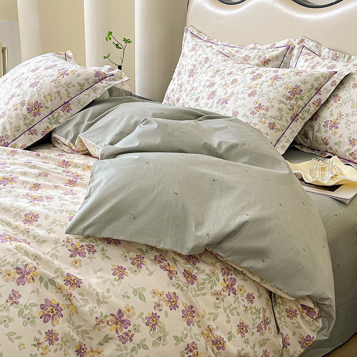 91家纺网 家纺一手货源 找家纺 帛美 2025新款13376全棉纯棉印花四件套-提供买家秀 蝶恋序