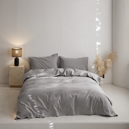 91家纺网 家纺一手货源 找家纺 （总）简家居2025新款20%亚麻80%棉混纺四件套-无味