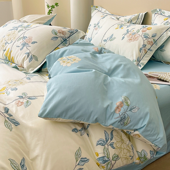 91家纺网 家纺一手货源 找家纺 帛美 2025新款13376全棉纯棉印花四件套-提供买家秀 悠若花园