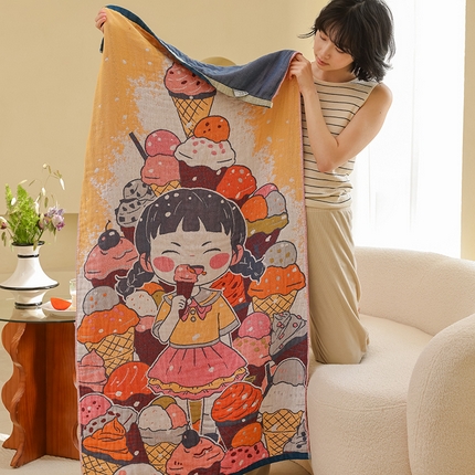 91家纺网 家纺一手货源 找家纺 （总）雯雨家纺 2025新款亲肤可爱全棉A类纱布浴巾