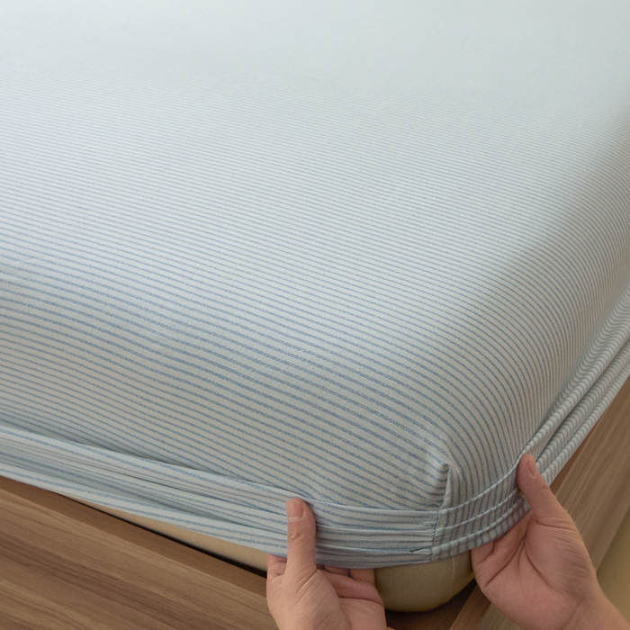 91家纺网 家纺一手货源 找家纺 涵宸家纺 2025新款全棉印花良品系列床笠 床笠-半夏-兰