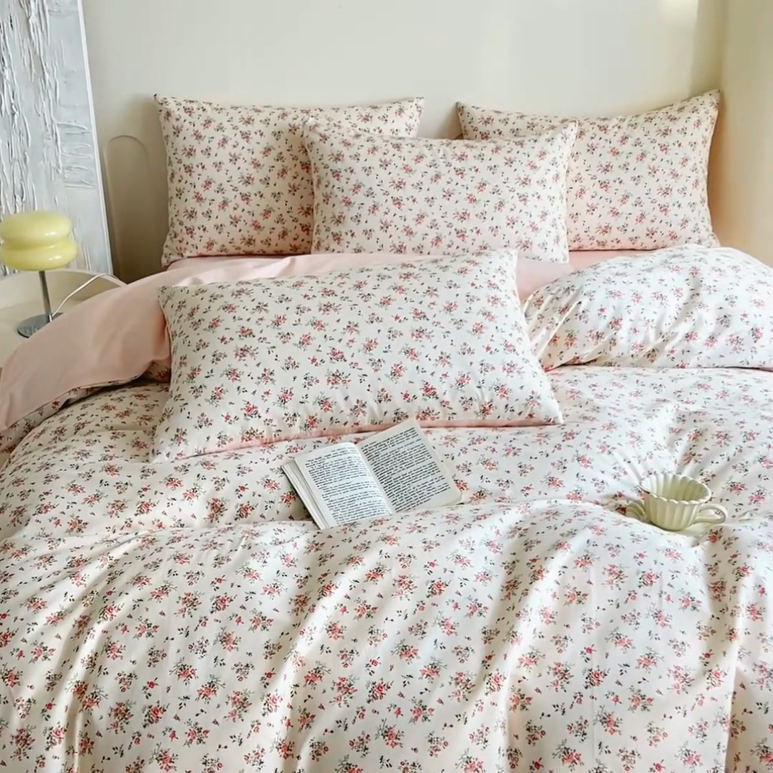 91家纺网 家纺一手货源 找家纺 DoDo 兜兜 【 可定制尺寸】2025新款全棉40支13372印花四件套 桃夭