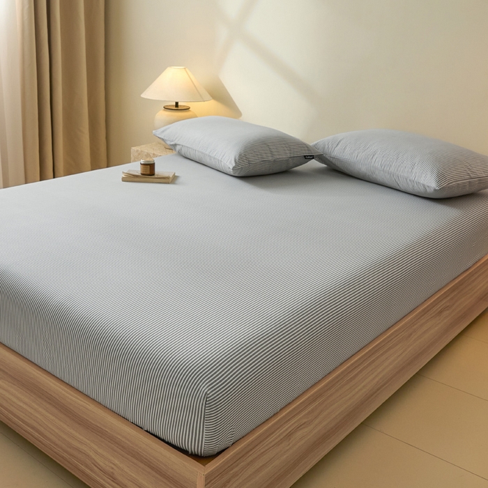 91家纺网 家纺一手货源 找家纺 涵宸家纺 2025新款全棉印花良品系列床笠 床笠-巴菲条