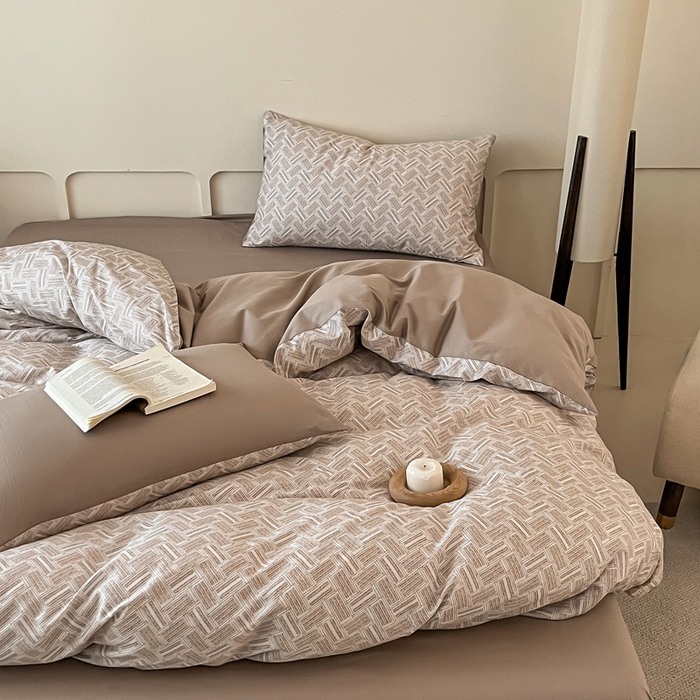 91家纺网 家纺一手货源 找家纺 涵宸家纺 2025新款全棉印花良品系列四件套 云沫