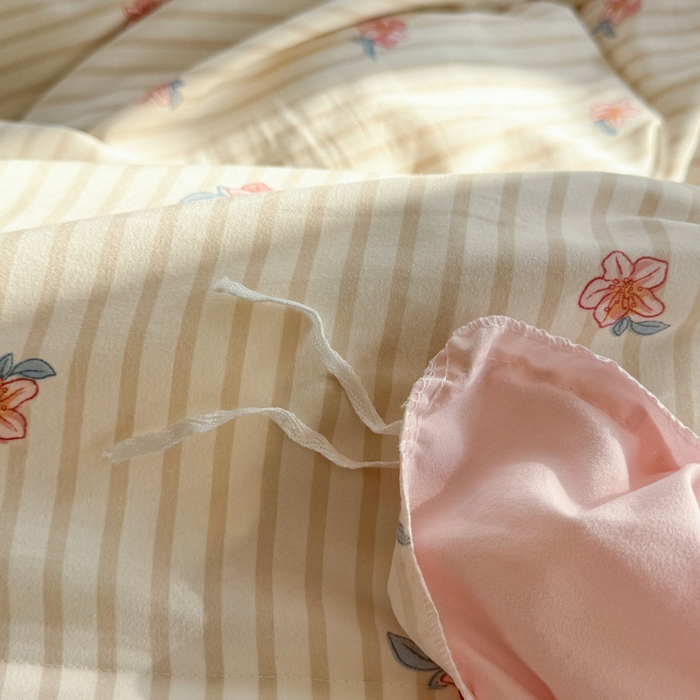 91家纺网 家纺一手货源 找家纺 赫然 2026新款水洗双层纱单品被套 樱花季