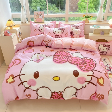 91家纺网 家纺一手货源 找家纺 （总）博雅 2025新款三丽鸥大版印花全棉四件套专版花型