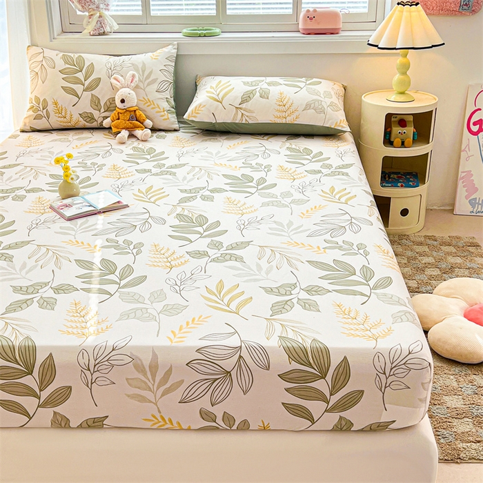 91家纺网 家纺一手货源 找家纺 雯豆2025春夏新品全棉床笠三件套学生成人印花纯棉床罩 全棉床笠-彼岸之花