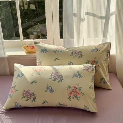 赫然 2026新款A类针织水洗双层纱单枕套 微甜