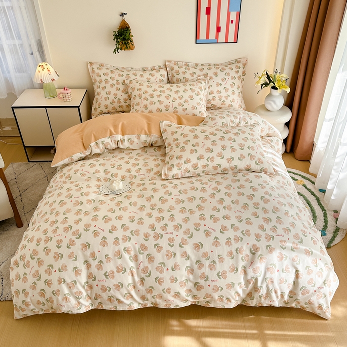 91家纺网 家纺一手货源 找家纺 棉造家居 2025新款亲肤舒适全棉纯棉印花系列三/四件套 夏遇