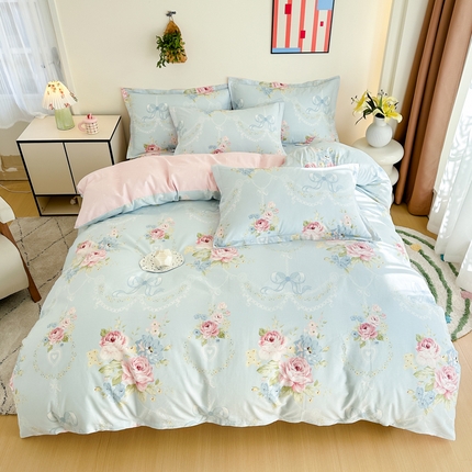 棉造家居 2025新款亲肤舒适全棉纯棉印花系列三/四件套 花涧烟雨