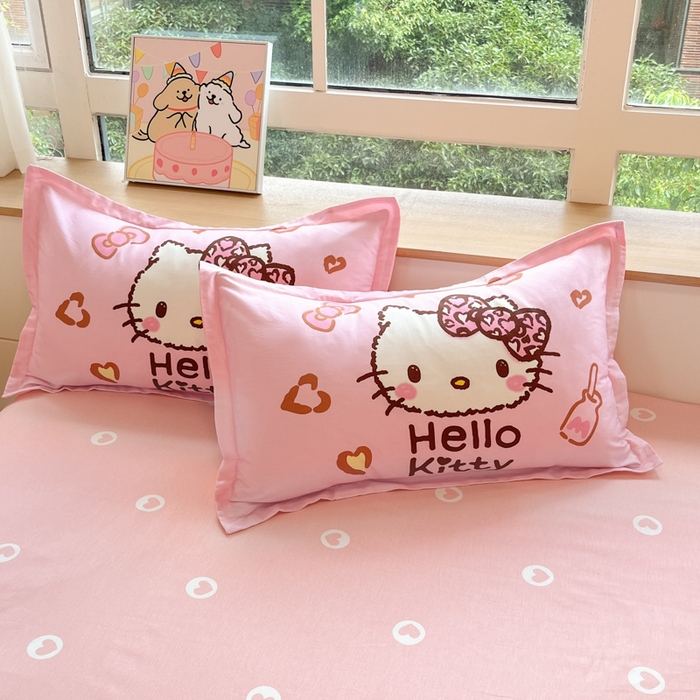 91家纺网 家纺一手货源 找家纺 博雅 2025新款三丽鸥大版印花全棉四件套专版花型 全棉大版（升级款信封枕）甜酷KT