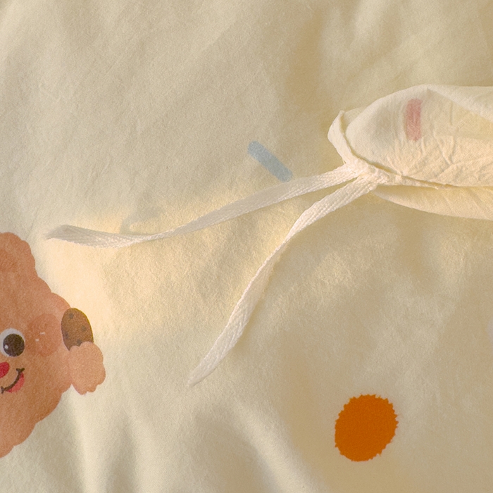 91家纺网 家纺一手货源 找家纺 颜选 2025新款水洗棉印花四件套 饼干熊