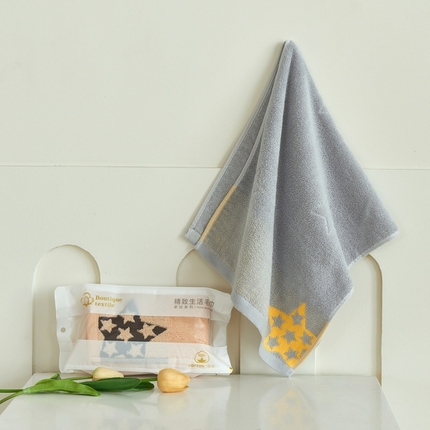 91家纺网 家纺一手货源 找家纺 悦然毛巾被 2025新款全棉纯棉提花毛巾 星语灰33x72cm