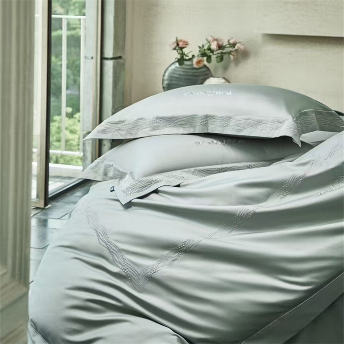 91家纺网 家纺一手货源 找家纺 （总）玖玖爱家纺 2025新款180支植物甑棉四件套-时光之舞