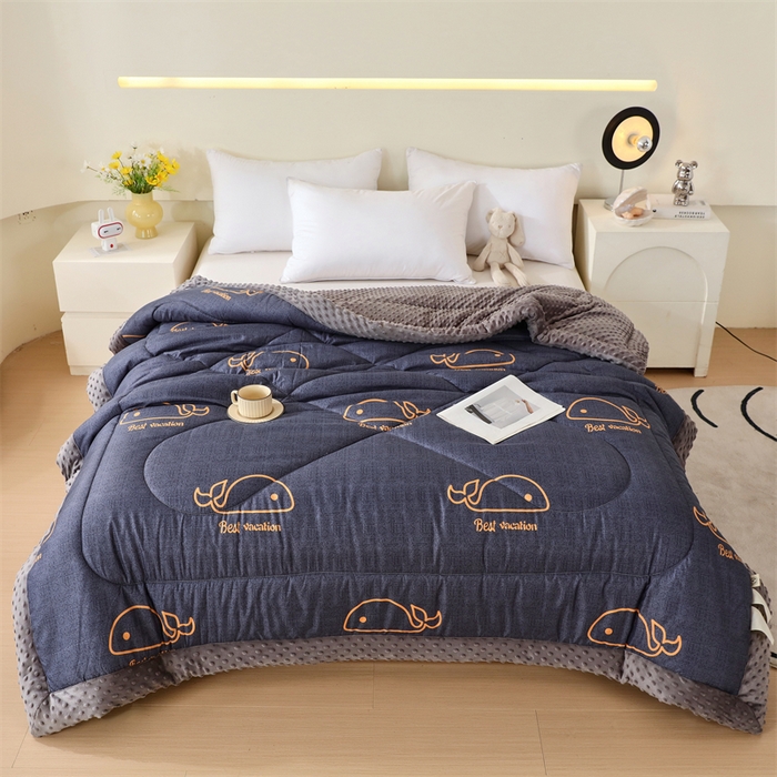 91家纺网 家纺一手货源 找家纺 云家 2025新款豆豆绒被子被芯夏凉被空调被四季被 海豚王国