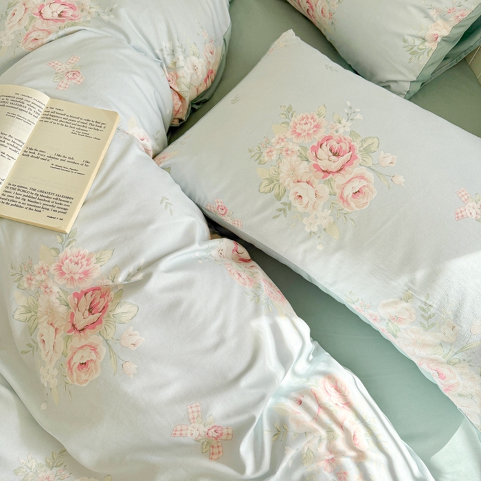 91家纺网 家纺一手货源 找家纺 （总）慕澄家纺 2025新款小清新水洗棉印花四件套