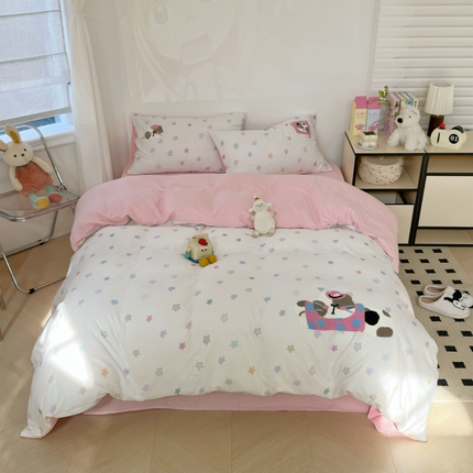 91家纺网 家纺一手货源 找家纺 （总）珺柔家纺 2025新款全棉双层纱毛巾绣四件套