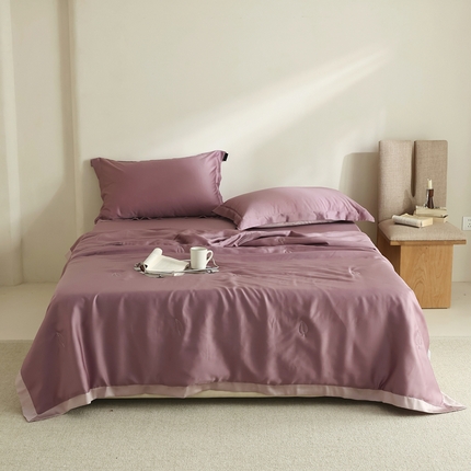 91家纺网 家纺一手货源 找家纺 法芙娜家纺  60S兰精天丝夏被床笠款四件套 葡萄紫
