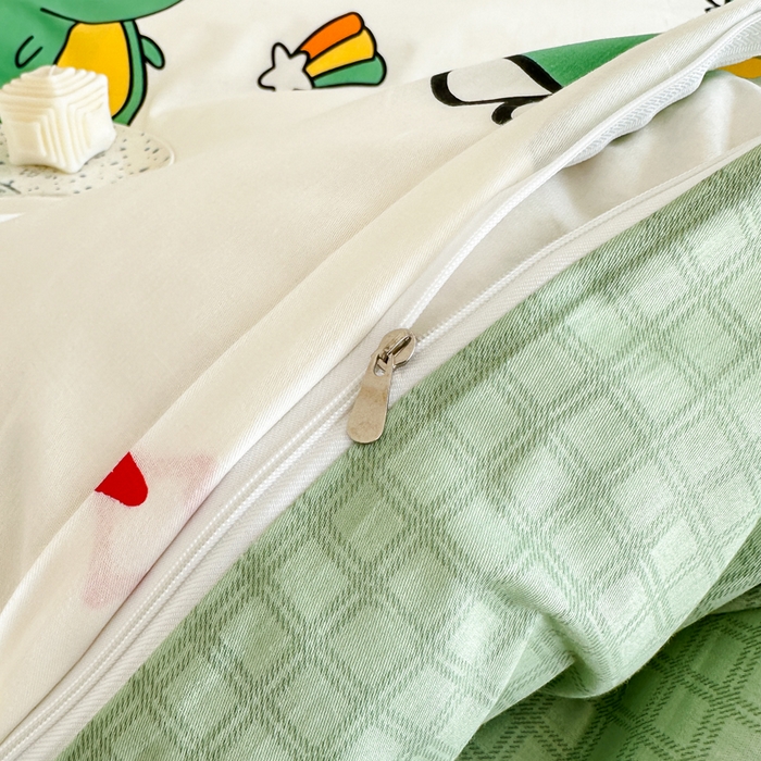 91家纺网 家纺一手货源 找家纺 棉造家居 2025新款全棉纯棉印花系列学生宿舍单被套 恐龙宝贝