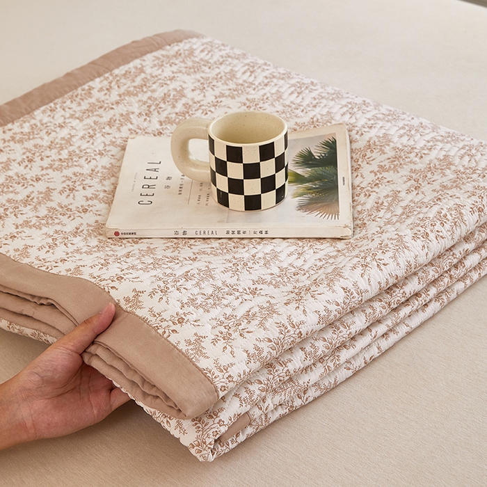 91家纺网 家纺一手货源 找家纺 莎果 2025春夏莫代尔印花高温砂洗床盖三件套四件套 薇拉