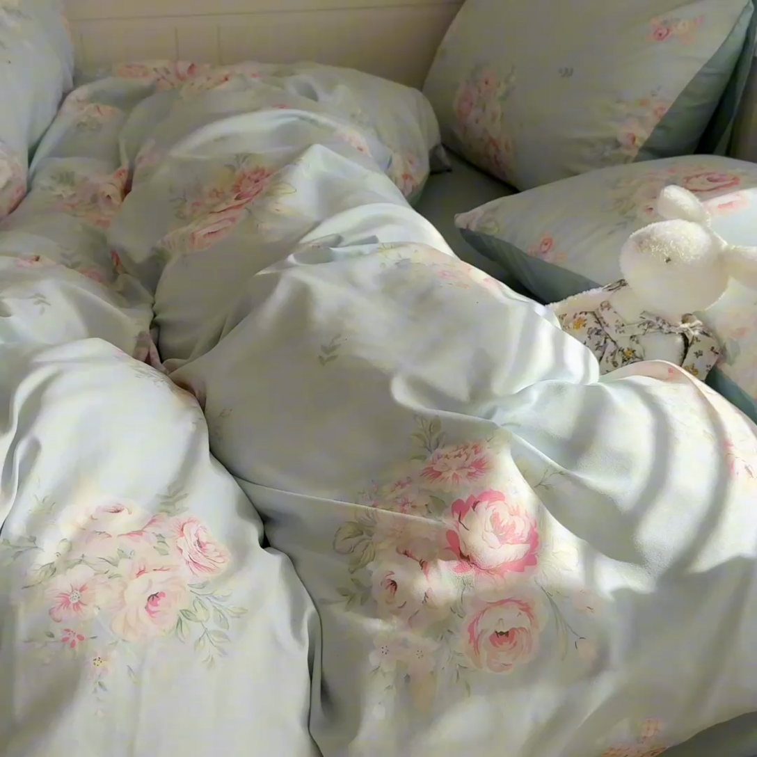 91家纺网 家纺一手货源 找家纺 （总）慕澄家纺 2025新款小清新水洗棉印花四件套