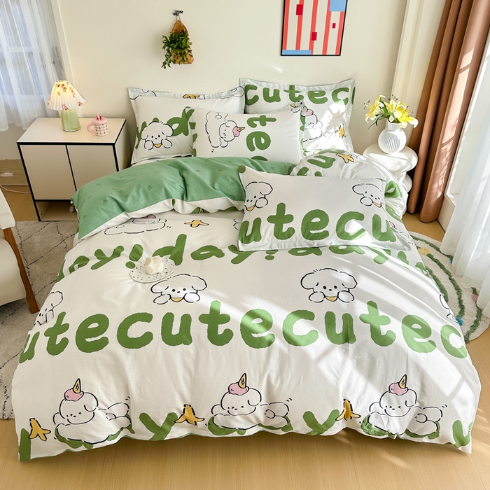 91家纺网 家纺一手货源 找家纺 棉造家居 2025新款亲肤舒适全棉纯棉印花系列三/四件套 萌宝儿