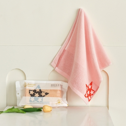 91家纺网 家纺一手货源 找家纺 悦然毛巾被 2025新款全棉纯棉提花毛巾 星语粉33x72cm