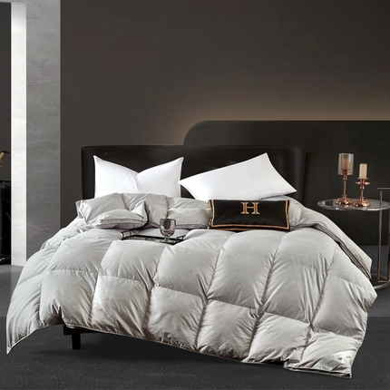 91家纺网 家纺一手货源 找家纺 御眠纺羽绒被壳 2025正宗新款1长绒棉双层羽绒被壳自充绒被壳鹅绒被 波浪花灰