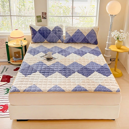 帛洵 2025新款舒适亲肤高克重牛奶绒夹棉床笠 晨晓