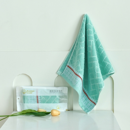 91家纺网 家纺一手货源 找家纺 悦然毛巾被 2025新款全棉纯棉提花毛巾 跃红绿33x72cm