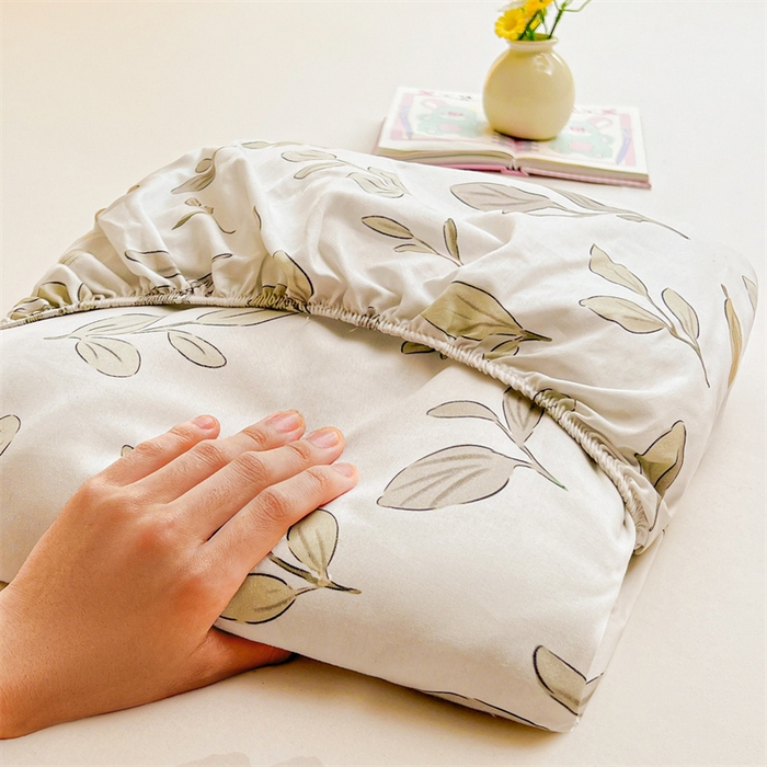 91家纺网 家纺一手货源 找家纺 雯豆2025春夏新品全棉床笠三件套学生成人印花纯棉床罩 全棉床笠-彼岸之花