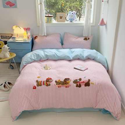 91家纺网 家纺一手货源 找家纺 （总）珺柔家纺 2025新款全棉水洗棉提花毛巾绣四件套