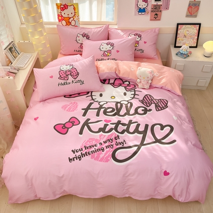 91家纺网 家纺一手货源 找家纺 （总）博雅 2025新款三丽鸥大版印花全棉四件套专版花型