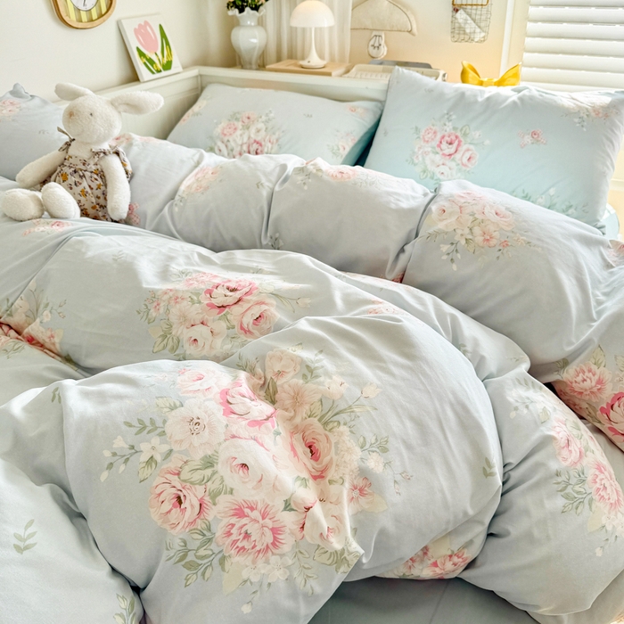 91家纺网 家纺一手货源 找家纺 （总）慕澄家纺 2025新款小清新水洗棉印花四件套