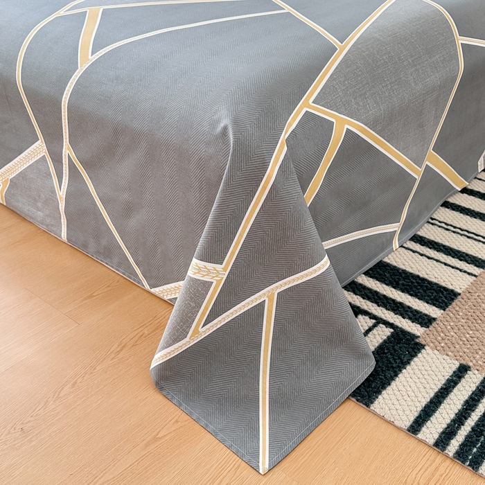 91家纺网 家纺一手货源 找家纺 棉造家居 2025新款全棉纯棉印花学生宿舍单床单 时尚拼图