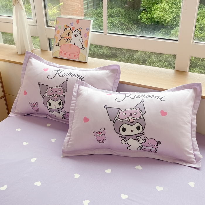 91家纺网 家纺一手货源 找家纺 博雅 2025新款三丽鸥大版印花全棉四件套专版花型 全棉大版（升级款信封枕）晚安库洛米