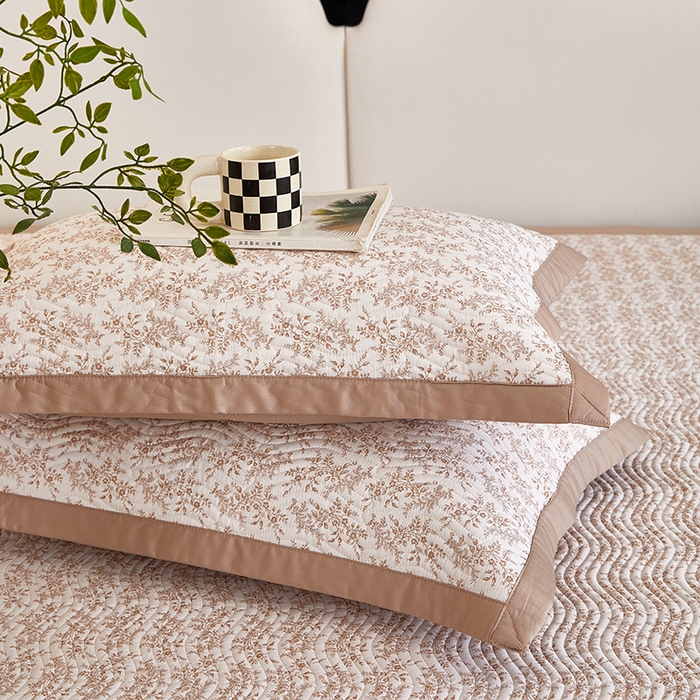 91家纺网 家纺一手货源 找家纺 莎果 2025春夏莫代尔印花高温砂洗床盖三件套四件套 薇拉