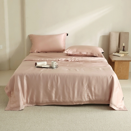 91家纺网 家纺一手货源 找家纺 法芙娜家纺  60S兰精天丝夏被床笠款四件套 裸粉