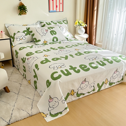 91家纺网 家纺一手货源 找家纺 （总）棉造家居 2025新款全棉纯棉印花学生宿舍单床单