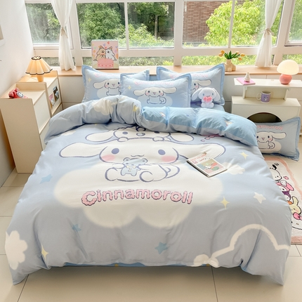 91家纺网 家纺一手货源 找家纺 （总）博雅 2025新款三丽鸥大版印花全棉四件套专版花型