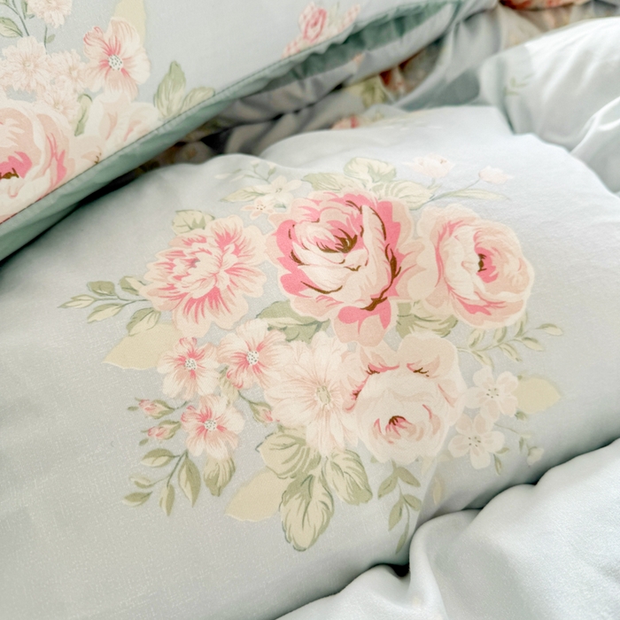 91家纺网 家纺一手货源 找家纺 慕澄家纺 2025新款小清新水洗棉印花四件套 萌趣版-爱丽丝